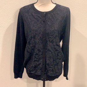 Laura Scott black lace cardigan (Free with $30 purchase)